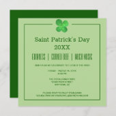 4 Leaf Clover Irish Shamrock St Patricks Day Kaart (Voorkant / Achterkant)