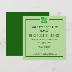 4 Leaf Clover Irish Shamrock St Patricks Day Kaart