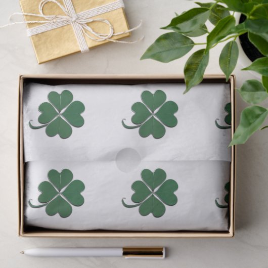 4 Leaf Clover Irish Shamrock Tissuepapier (Geschenk)