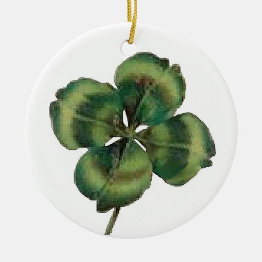 4 Leaf Clover Keramisch Ornament (Voorkant)