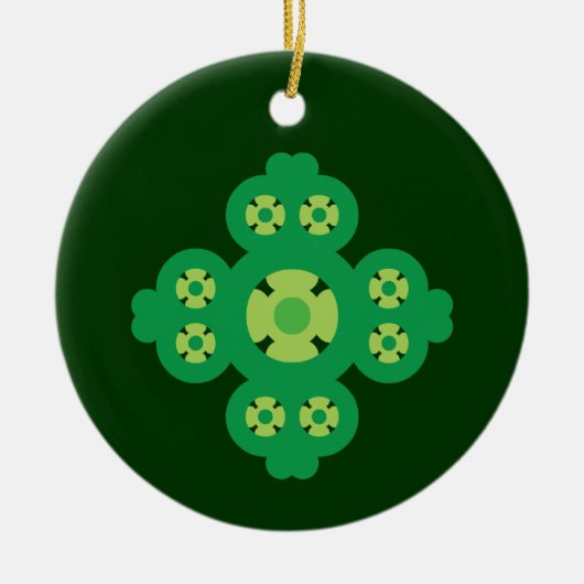 4 Leaf Clover Keramisch Ornament (Voorkant)