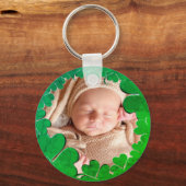 4 Leaf Clover-Lijst+Foto-Sleutelhanger Sleutelhanger (Voorkant)