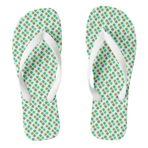 4 Leaf Clover Pattern op WHITE Teenslippers