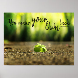 4 Leaf Clover Photo I Quote Poster