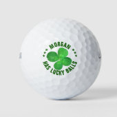 4 Leaf Clover Shamrock Grappig Gepersonaliseerd Golfballen (Voorkant)