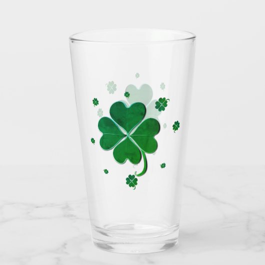 4 Leaf Clover St. Patrick's Day Glas (Achterkant)