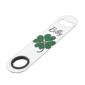 4 Leaf Clover St. Patrick's Day Nickname Speed Flessenopener (Voorkant Gekanteld)