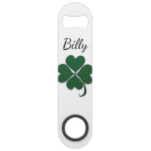 4 Leaf Clover St. Patrick's Day Nickname Speed Flessenopener (Voorkant)