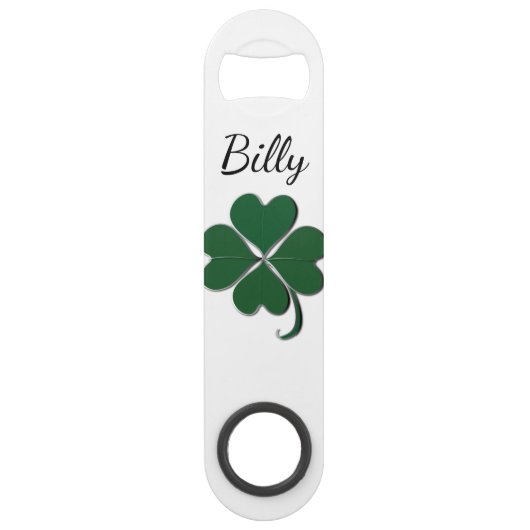 4 Leaf Clover St. Patrick's Day Nickname Speed Flessenopener (Voorkant)