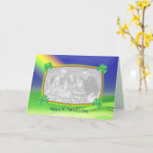 4-Leaf Clovers St. Patrick's Day (foto lijst) Kaart (Gele Bloem)