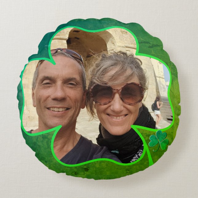 4 Leaf klaver Lijst w / tekst rond kussen (Voorkant)