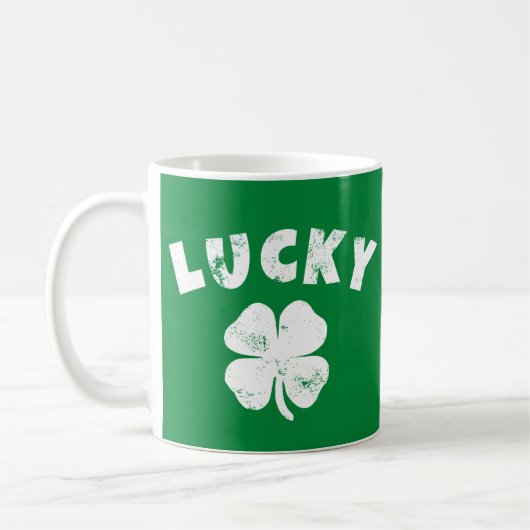 4 Leaf Lucky Clover St. Patrick's Day Koffiemok (Links)