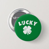 4 Leaf Lucky Clover St. Patrick's Day Ronde Button 5,7 Cm (Voorkant /achterkant)