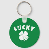 4 Leaf Lucky Clover St. Patrick's Day Sleutelhanger (Voorkant)