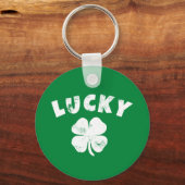 4 Leaf Lucky Clover St. Patrick's Day Sleutelhanger (Voorkant)