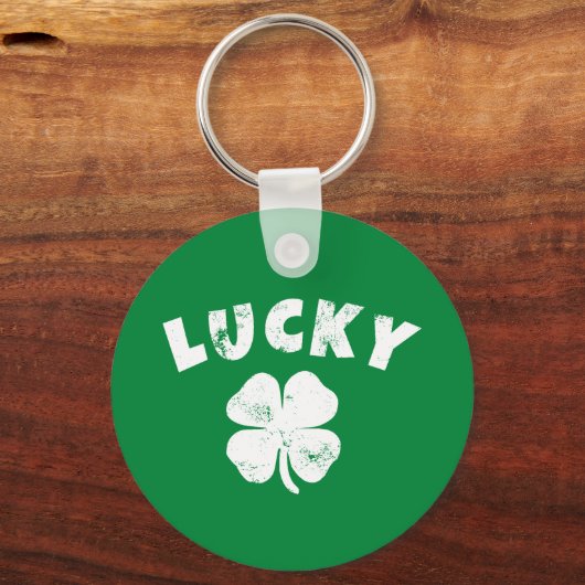 4 Leaf Lucky Clover St. Patrick's Day Sleutelhanger (Voorkant)