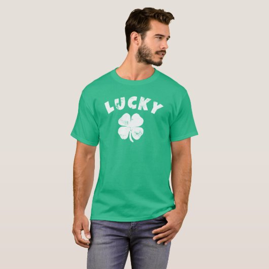 4 Leaf Lucky Clover St. Patrick's Day T-Shirt (Voorkant volledig)