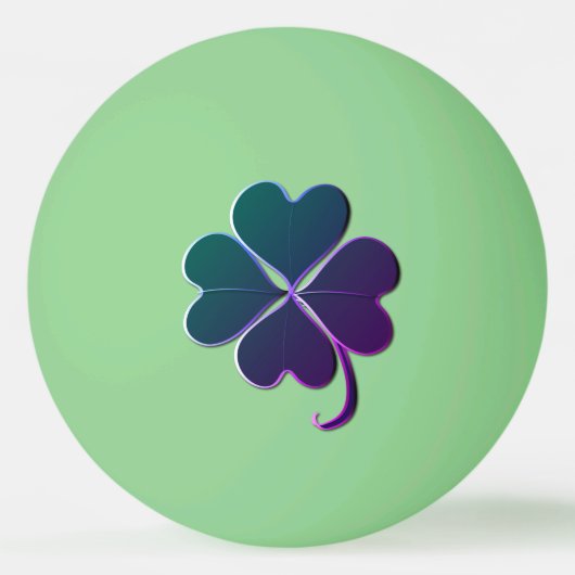 4 Leaf Paarse Shamrock Glow in de donker Pingpongbal (Voorkant)
