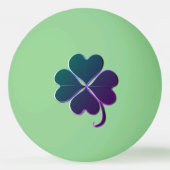 4 Leaf Paarse Shamrock Glow in de donker Pingpongbal (Achterkant)