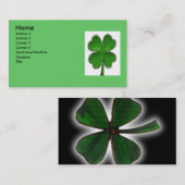 4 Lederen klaverprofiel Visitekaartje (Voorkant / Achterkant)