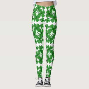 4 leggings van bladklaver