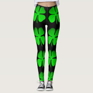4 leggings van bladklaver door DAL
