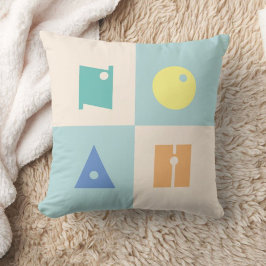 4 letter baby jongen naam kleurrijke kwekerij kussen