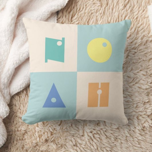 4 letter baby jongen naam kleurrijke kwekerij kussen