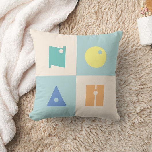 4 letter baby jongen naam kleurrijke kwekerij kussen (Deken)