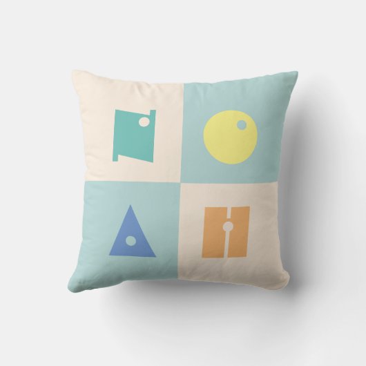 4 letter baby jongen naam kleurrijke kwekerij kussen (Achterkant)