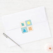 4 letter baby jongen naam noah sticker blad (Envelop)