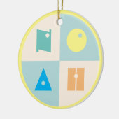 4 letter baby naam pasgeboren speelgoed cadeau Orn Keramisch Ornament (Links)