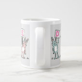 4 Letter-naam Fun Rabbit Design Grote Koffiekop (Achterkant)