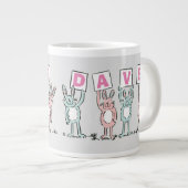 4 Letter-naam Fun Rabbit Design Grote Koffiekop (Voorkant rechts)