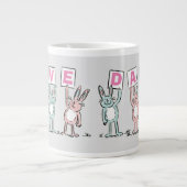 4 Letter-naam Fun Rabbit Design Grote Koffiekop (Voorkant)