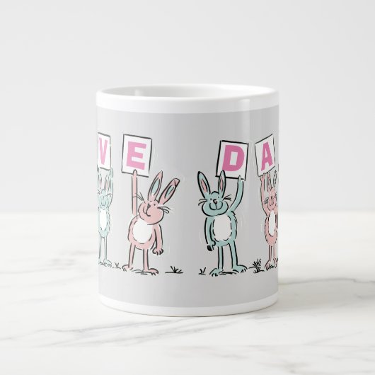 4 Letter-naam Fun Rabbit Design Grote Koffiekop (Voorkant)