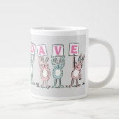 4 Letter-naam Fun Rabbit Design Grote Koffiekop (Rechts)