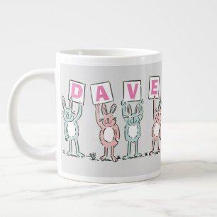 4 Letter-naam Fun Rabbit Design Grote Koffiekop