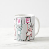 4 Letter-naam Fun Rabbit Design Koffiemok (Voorkant rechts)