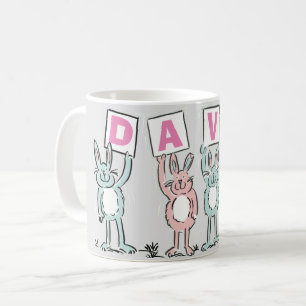 4 Letter-naam Fun Rabbit Design Koffiemok