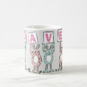 4 Letter-naam Fun Rabbit Design Koffiemok (Center)