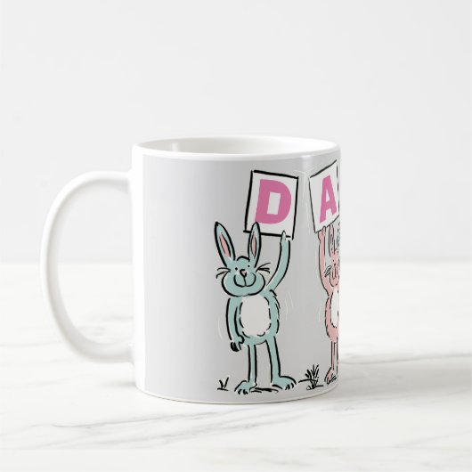 4 Letter-naam Fun Rabbit Design Koffiemok (Links)