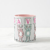 4 Letter-naam Fun Rabbit Design Mok (Midden)