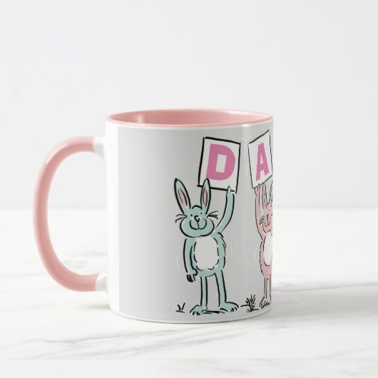 4 Letter-naam Fun Rabbit Design Mok (Links)