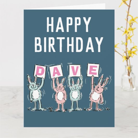 4 Letter-naam Happy Birthday-kaart Kaart (Gele Bloem)