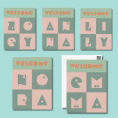 4 letter naam nieuwe baby meisje ouders felicitati briefkaart