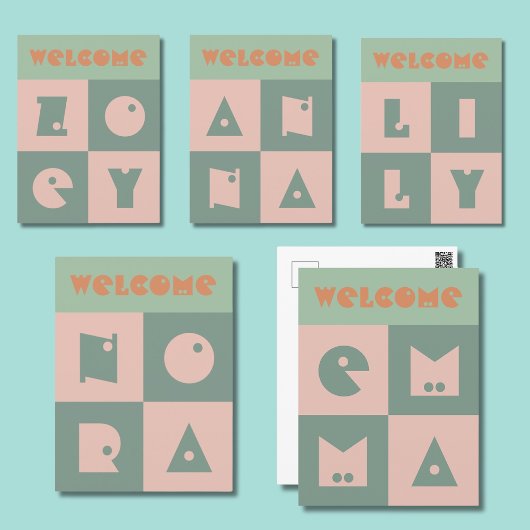 4 letter naam nieuwe baby meisje ouders felicitati briefkaart