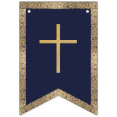 4 letters Navy Blue God Bless doop communie Vlaggetjes (Eerste vlag)