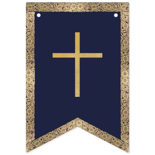 4 letters Navy Blue God Bless doop communie Vlaggetjes (Eerste vlag)