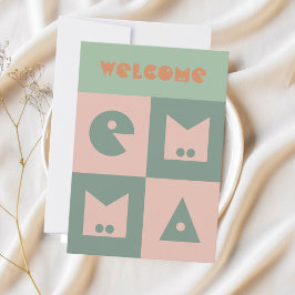 4 letters Pasgeboren baby meisje naam felicitatie Bedankkaart